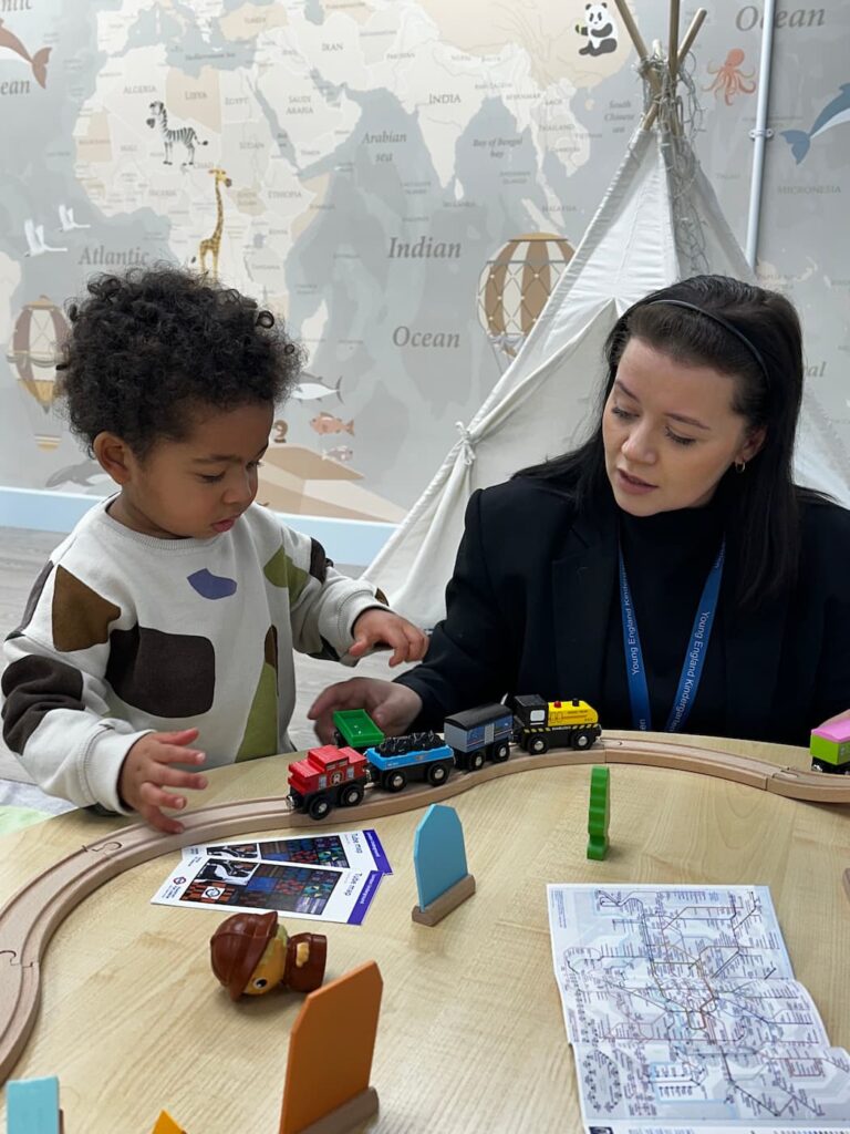 gaming area with teacher