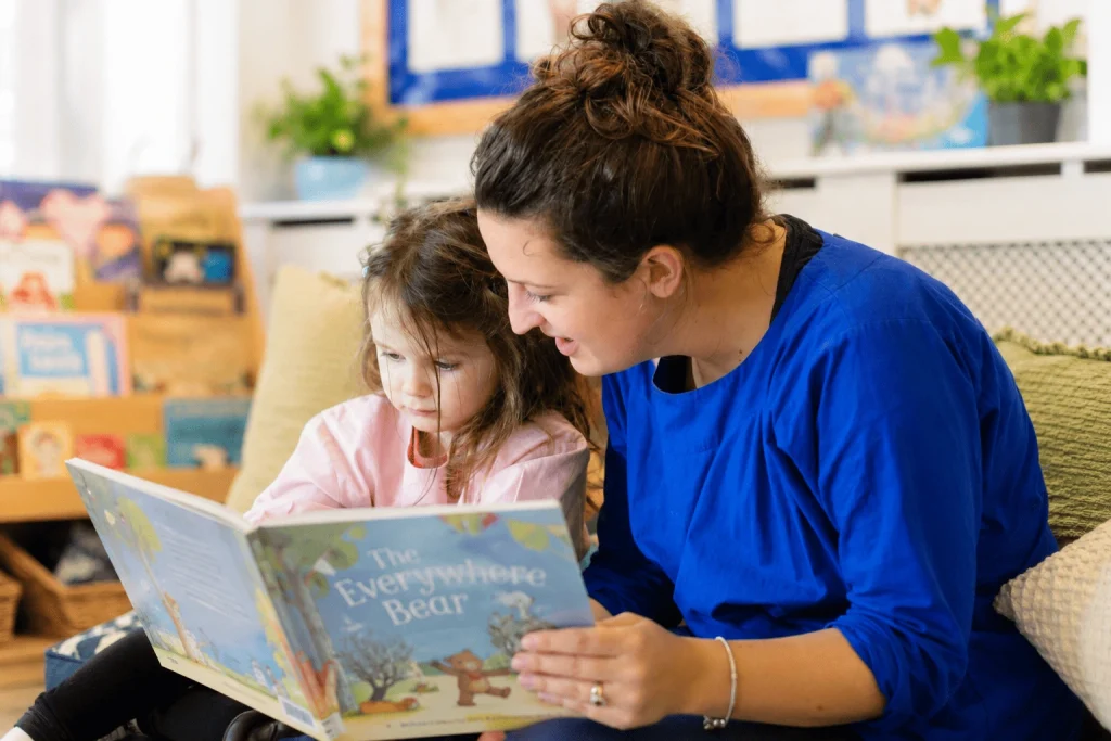 Reading activity at Young England Kindergarten Bayswater nursery